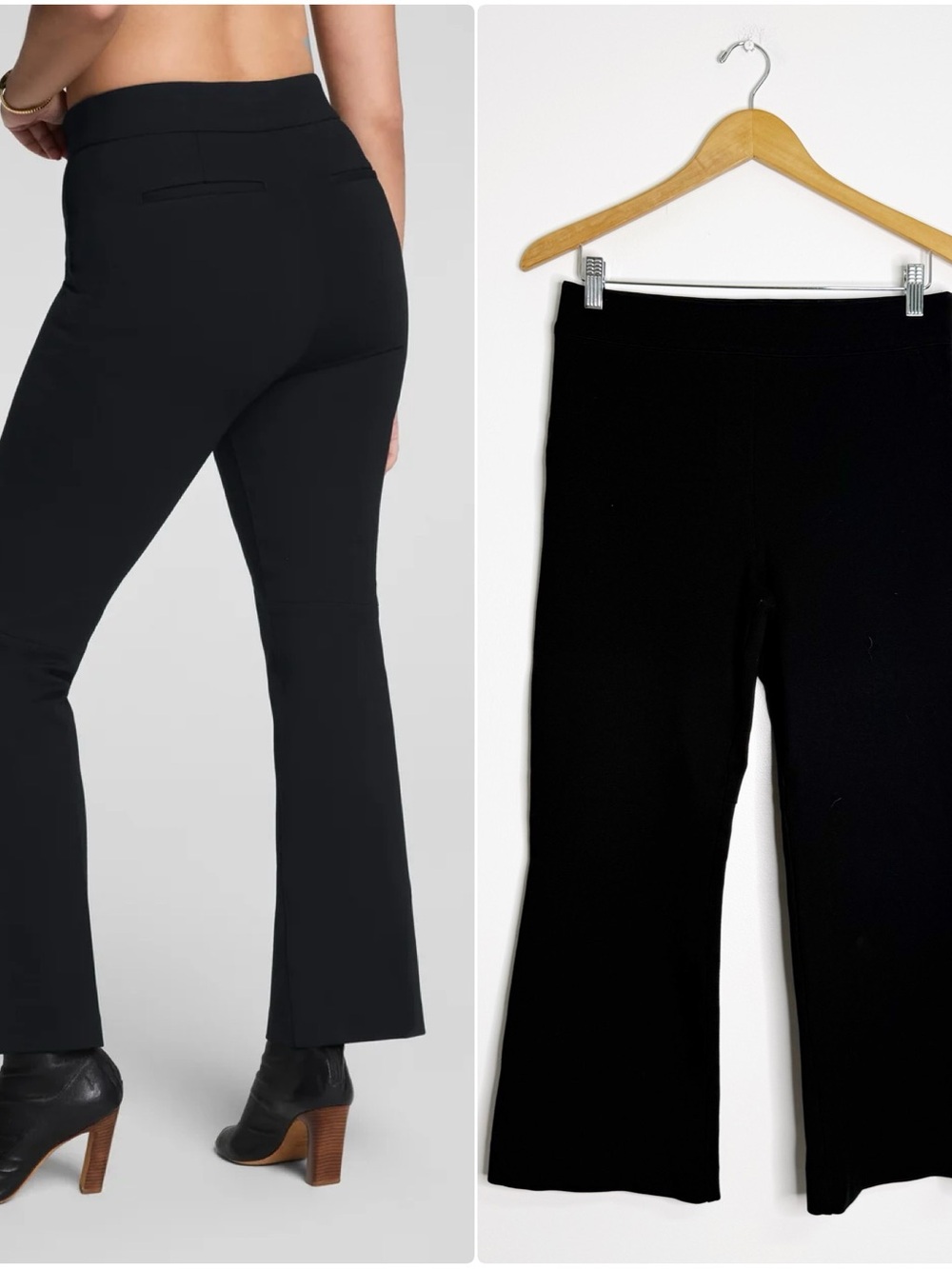 SPANX Ponte Kick Flare Pants Size Large Black 20386R Cropped